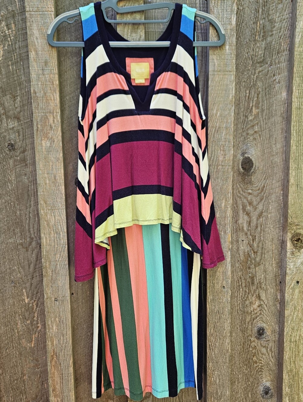 Maeve Dress XS Colorful Stripe Sleeveless Flowy Layered Mini Coastal Eurosummer